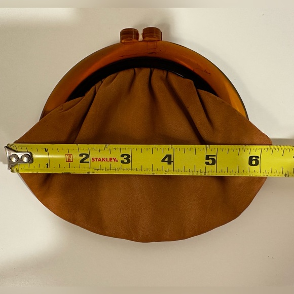Vintage 50s 60s Budd Genuine Leather & Lucite Coin Purse - Inwood, Long Island - Picture 9 of 12